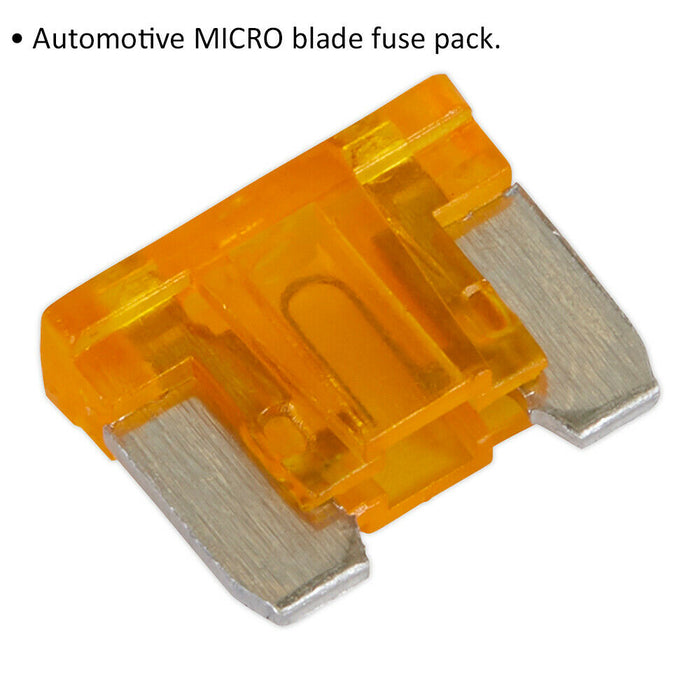 50 PACK 5A Automotive Micro Blade Fuse Pack - 2 Prong Vehicle Circuit Fuses Loops