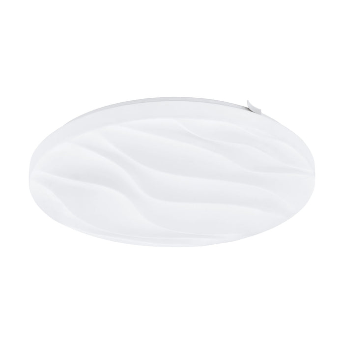 Flush Ceiling Light Colour White Shade White Plastic Bulb LED 17.3W Included Loops