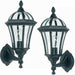 2 PACK IP44 Outdoor Wall Lamp Matt Black & Glass Traditional Lantern Porch Path Loops