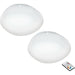 2 PACK Flush Ceiling Light White Shade White Plastic With Crystal Effect LED 21W Loops