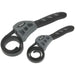 2 Piece Adjustable Strap Wrench Set - 120 & 150mm Diameters - Soft Grip Handle Loops