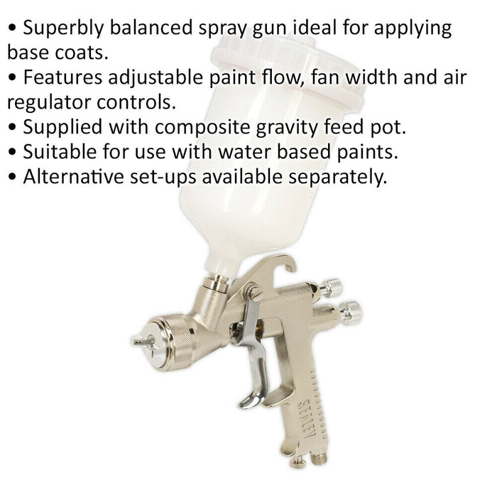 General Purpose Gravity Fed Airbrush Spray Gun - 2mm Nozzle Water Based Paint Loops