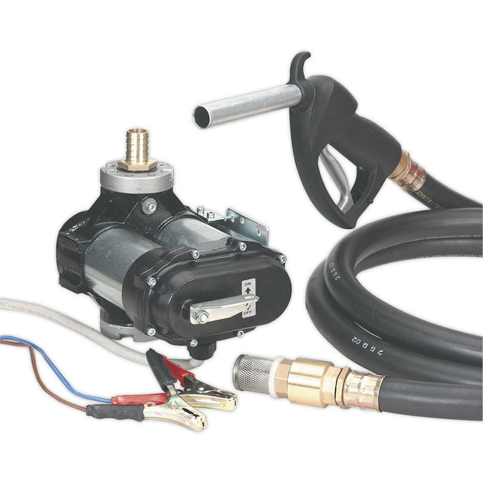 24V High Volume Diesel & Fluid Transfer Pump - High Flow Unit - Cast Iron Pump Loops