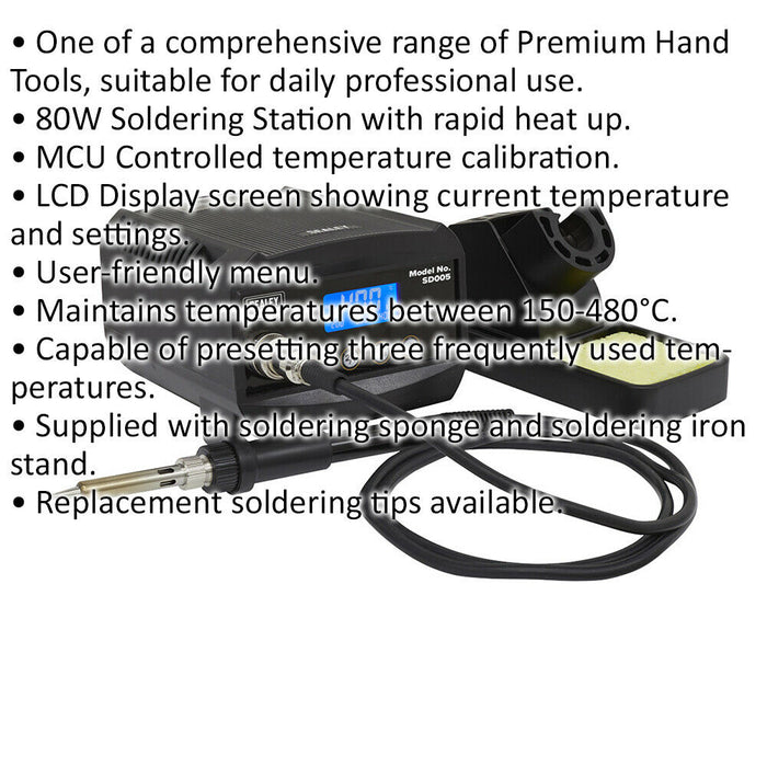 80W Electric Soldering Station / Solder Iron - 150 to 450°C Temperature Control Loops