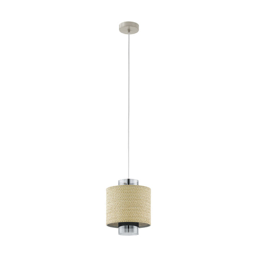 Hanging Ceiling Pendant Light Seagrass Shade & Glass E27 Hallway Feature Lamp Loops