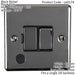 13A DP Switched Fuse Spur & Flex Outlet BLACK NICKEL & Black Mains Isolation Loops