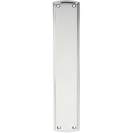 Large Ornate Door Finger Plate with Stepped Border 382 x 65mm Polished Chrome Loops