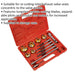 14 Piece Valve Seat Cutter Set - Tungsten Carbide Cutting Blades - Storage Case Loops