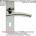4x Curved Lever on Euro Backplate Door Handle 172 x 44mm Polished & Satin Steel Loops