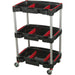 3 Level Wheeled Composite Workshop Trolley with Parts Storage - 30kg Per Shelf Loops
