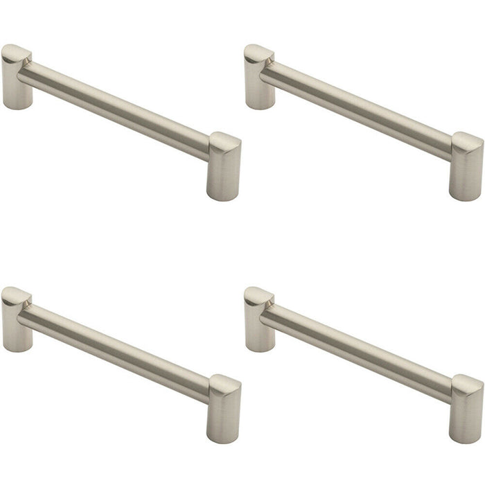 4x Round Tube Pull Handle 180 x 16mm 160mm Fixing Centres Satin Nickel Loops