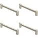 4x Round Tube Pull Handle 180 x 16mm 160mm Fixing Centres Satin Nickel Loops