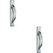 2x Right Handed Large Door Pull Handle 457 x 75mm Backplate Polished Chrome Loops