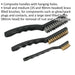 3 PACK Auto Engineers Wire Brush Set -2x Brass Brushes - 1x Steel Brush Loops