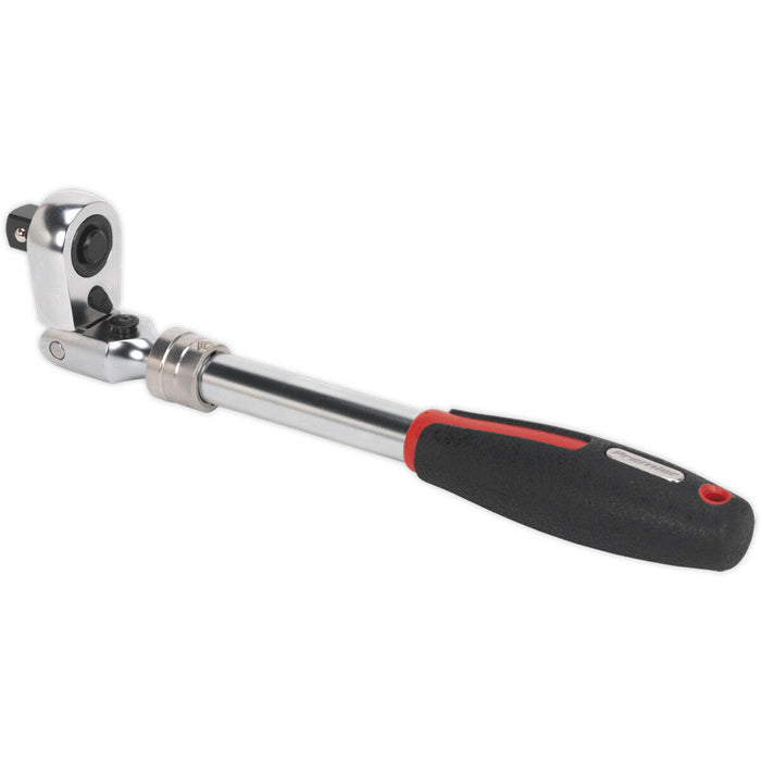 Extendable Ratchet Wrench - 1/2" Sq Drive - Locking Flexi-Head - 72-Tooth Action Loops