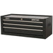 670 x 315 x 255mm BLACK 3 Drawer MID-BOX Tool Chest Lockable Storage Cabinet Loops