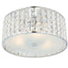 Flush Bathroom Ceiling Light Diffused Crystal Shade IP44 Round Lamp Bulb Holder Loops