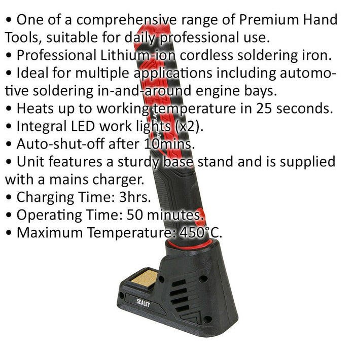 Rechargeable Cordless Soldering Iron 8W Lithium-Ion Battery - 450°C 25 Seconds Loops