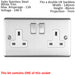 UK Plug Socket Pack -1x Twin & 2x Single Gang- SATIN STEEL / Grey 13A Switched Loops