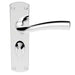 Door Handle & Bathroom Lock Pack Chrome Chunky Tapered Thumb Turn Backplate Loops