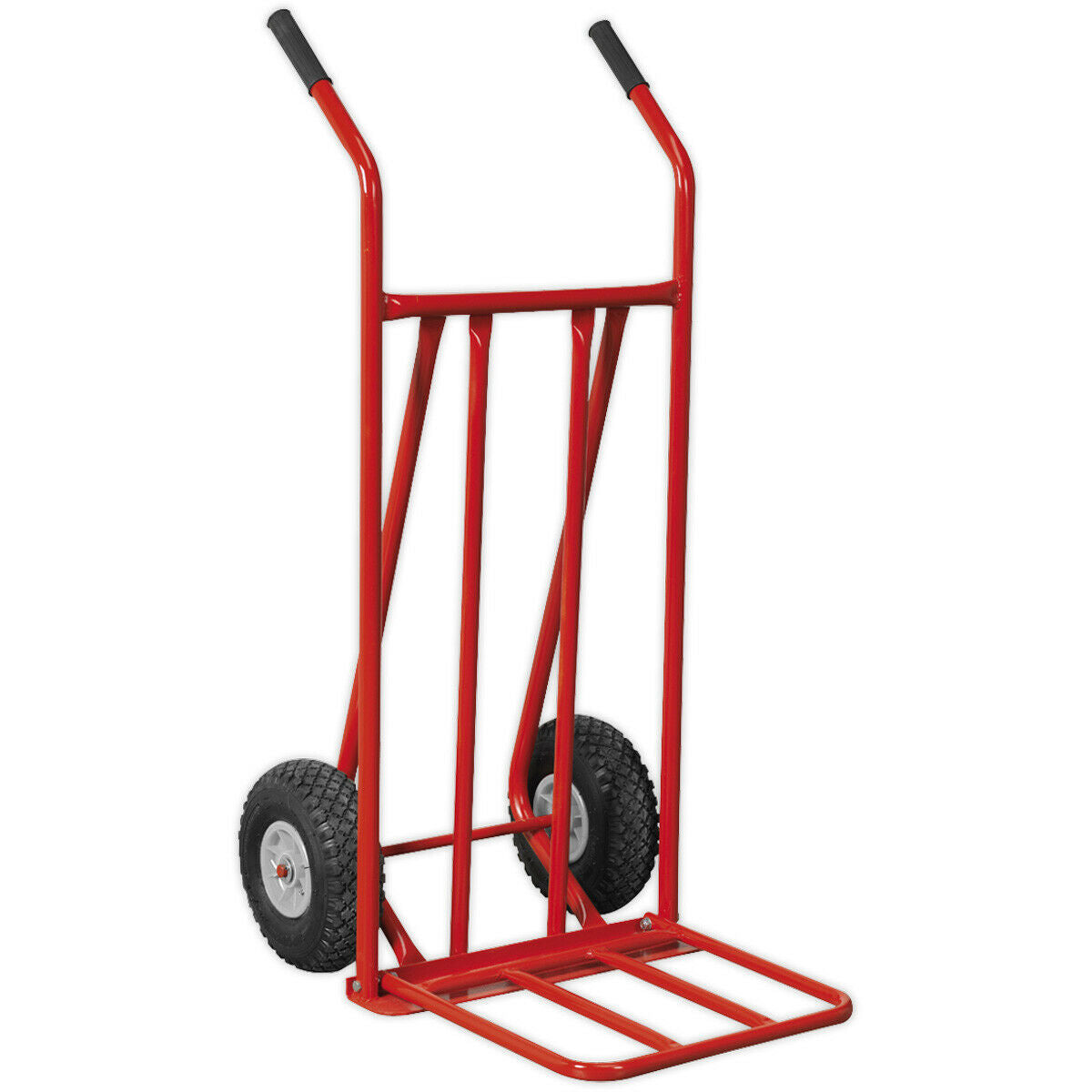 150kg Folding Sack Truck with Pneumatic Tyres - Tubular Steel Construction Loops