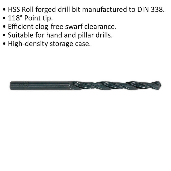 5 PACK 11mm Roll Forged HSS Drill Bit - Suitable for Hand and Pillar Drills Loops