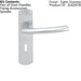 Curved Bar Handle on Lock Backplate Oval Profile 170 x 42mm Satin Chrome Loops