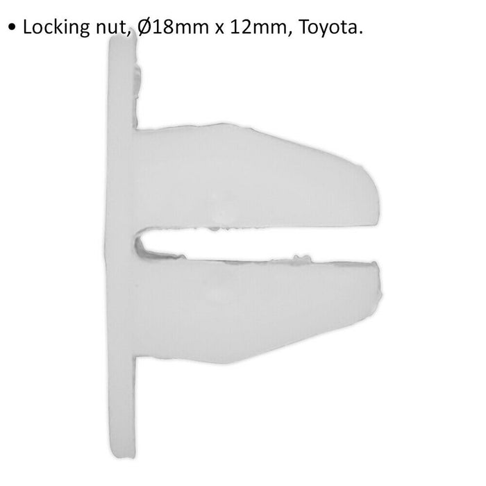 20 PACK White Locking Nut Trim Clip - 18mm x 12mm - Suitable for Toyota Vehicles Loops