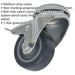 50mm Hard PP Swivel Castor Wheel - 19mm Tread - Medium Duty - Total Lock Brakes Loops
