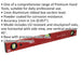 600mm Aluminium Ribbed Box Spirit Level - Precision Cut 45 Degree Angle Rule Loops