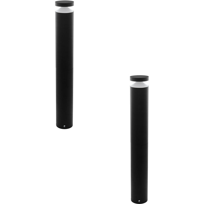 2 PACK IP44 Outdoor Bollard Light Black Cast Aluminium 11W LED Lamp Post Loops