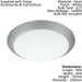 Wall Flush Ceiling Light White Steel White Silver Satin Glass Bulb E27 1x60W Loops