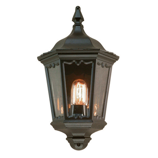 Outdoor Rated IP43 1 Bulb Half Lantern Wall Light Black LED E27 100W Loops