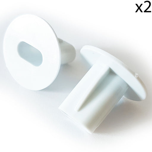 2x 8mm White Twin Shotgun Cable Bushes Feed Through Wall Cover Coaxial Hole Tidy Loops