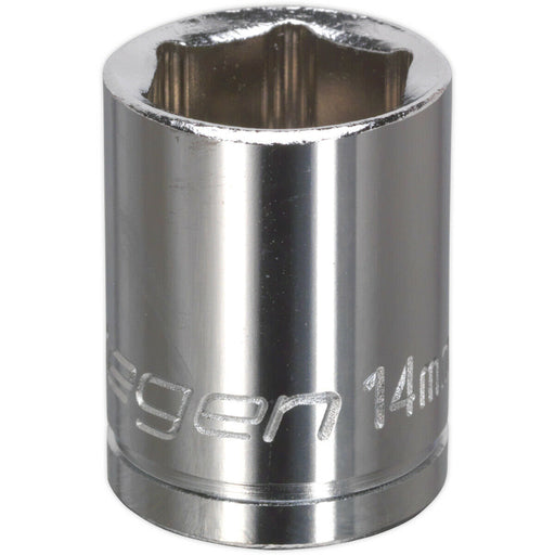 14mm Chrome Plated Drive Socket - 3/8" Square Drive - High Grade Carbon Steel Loops