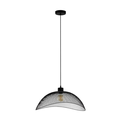 Hanging Ceiling Pendant Light Black Steel Mesh Shade 1x 60W E27 Feature Lamp Loops