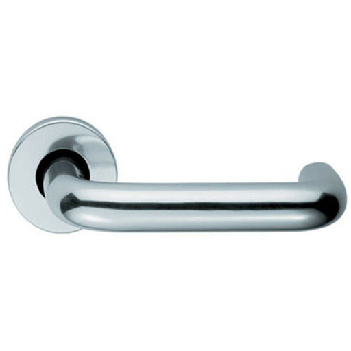 PAIR 19mm Round Bar Safety Lever Concealed Fix Round Rose Polished Aluminium Loops