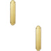 2x Shaped End Door Finger Plate 302 x 65mm 245 x 40mm Fixings Polished Brass Loops