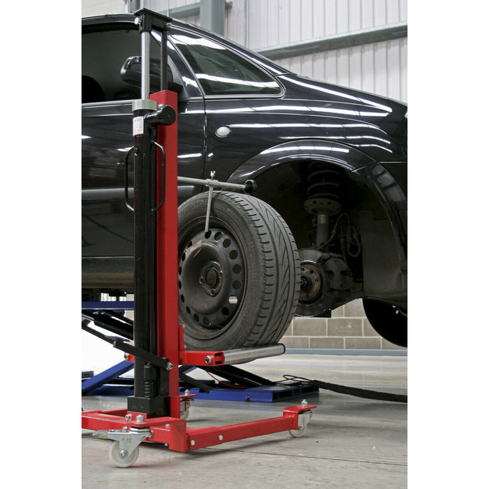80kg Wheel Removal & Lifter Trolley - Quick Lift Function - Adjustable Width Loops