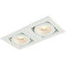Double Twin Square Adjustable Head Ceiling Spotlight White GU10 Box Downlight Loops