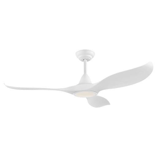 Remote Control Ceiling Fan & Light Matt White Abs Plastic 15W Built in LED Loops