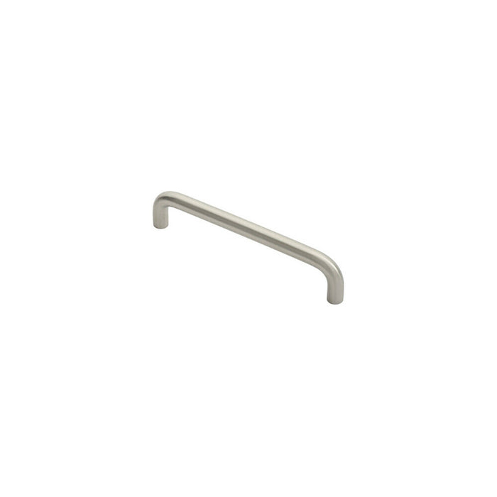 D Shape Cabinet Pull Handle 138 x 10mm 128mm Fixing Centres Satin Steel Loops
