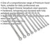 10pc Extra Long Combination Hand Spanner Set - 10 to 19mm Metric 12 Point Socket Loops