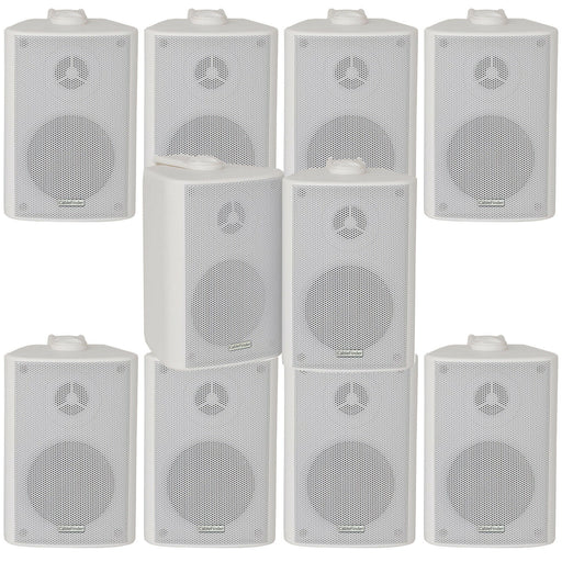 10x 120W White Wall Mounted Stereo Speakers 6.5" 8Ohm Premium Home Audio Music