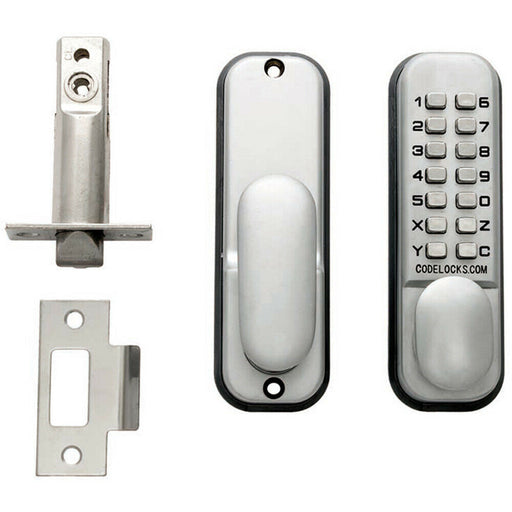 Digital Door Lock with Mortice Door Latch Mechanical Buttons Dual Backplate Loops