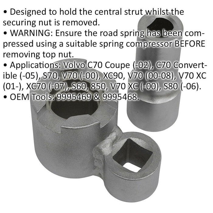 Front Strut Top Nut Holding & Removal Tool - Securing Nuts - Suitable For Volvo Loops