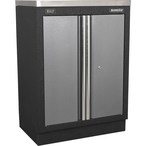 680mm Modular 2 Door Floor Cabinet - Adjustable Shelf - Aluminium Handles Loops
