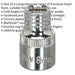 8mm Forged Steel Drive Socket - 3/8" Square Drive - Polished Chrome Vanadium Loops