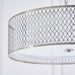 Hanging Ceiling Pendant Light Satin Nickel & Fabric Round Geometric Feature Lamp Loops