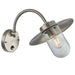 2 PACK IP44 Outdoor Wall Light Brushed Steel Fisherman PIR Lantern Overhang Loops